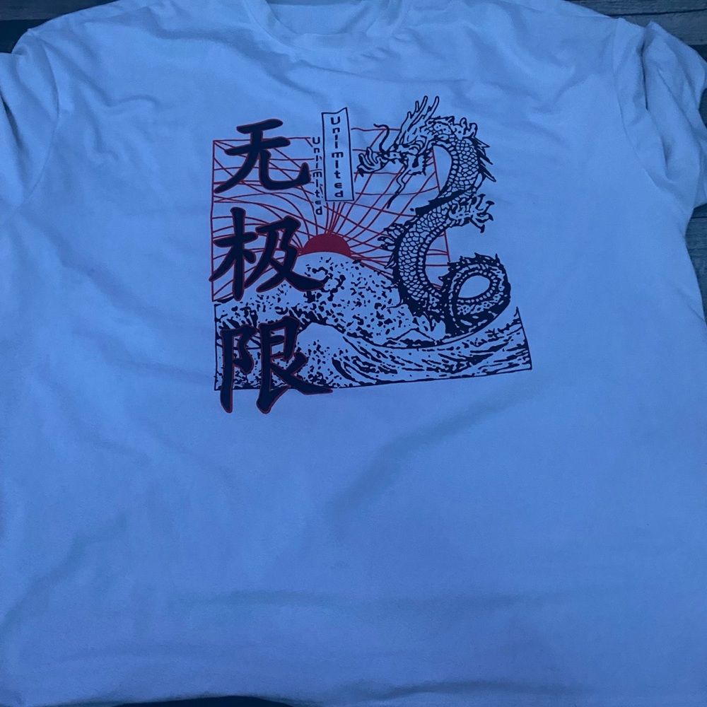 dragon with red sun T-shirt size large from Shein